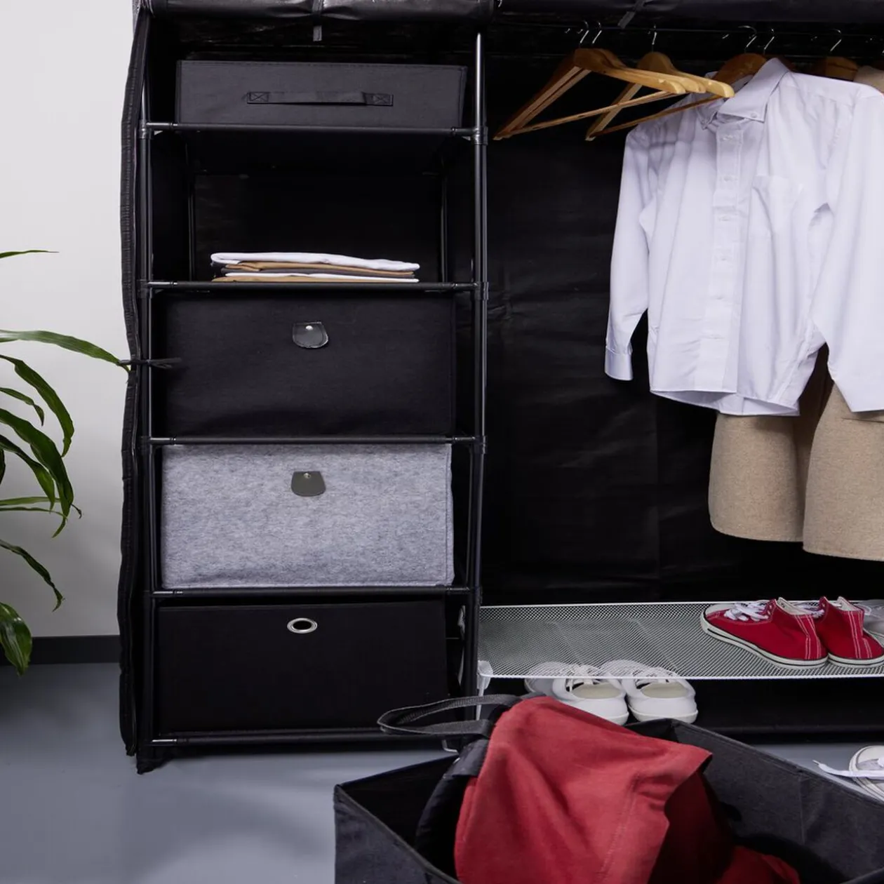 Range chaussures étagère blanche superposable 8 paires L68xl28xH22cm