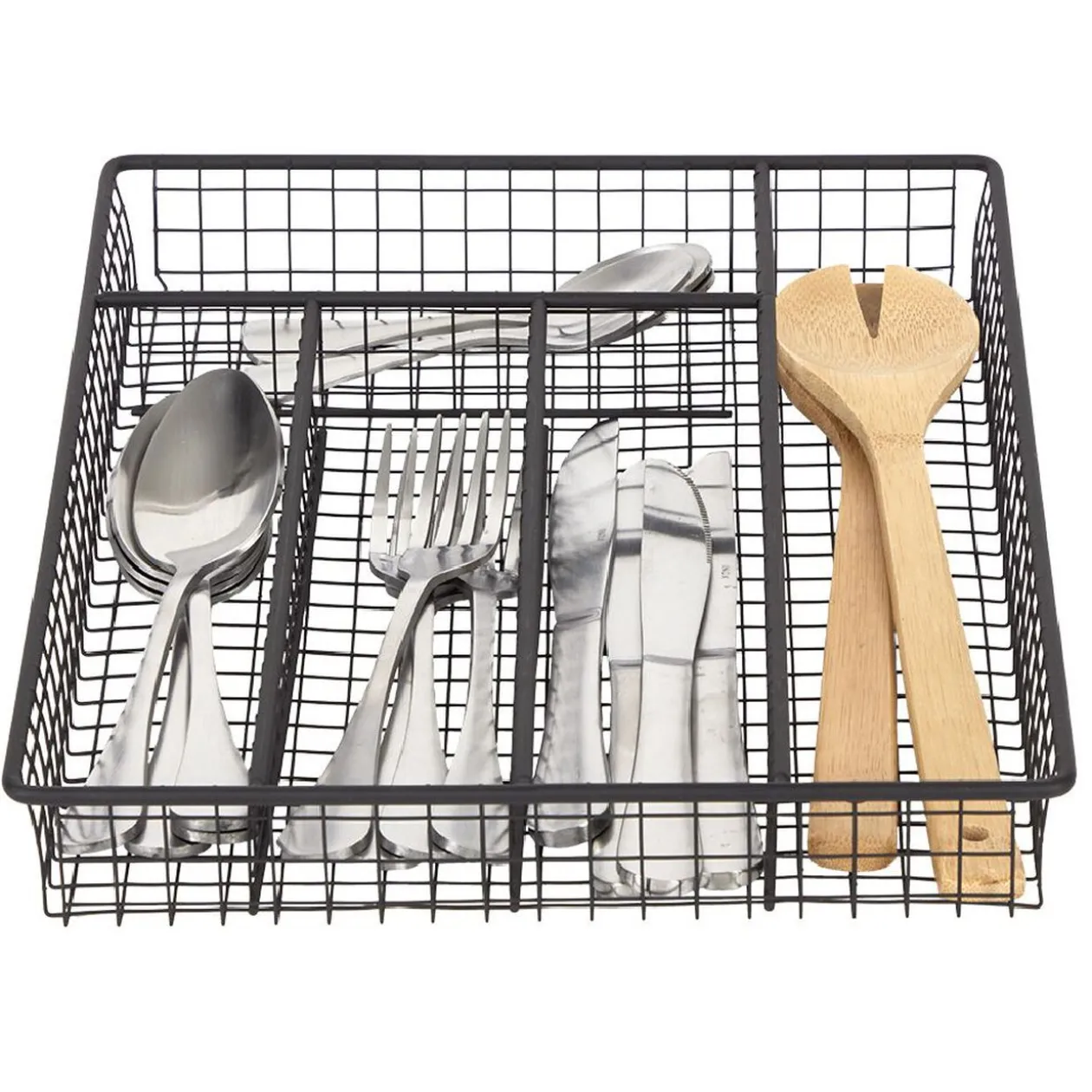 Range couvert pour tiroir grillage en fer noir