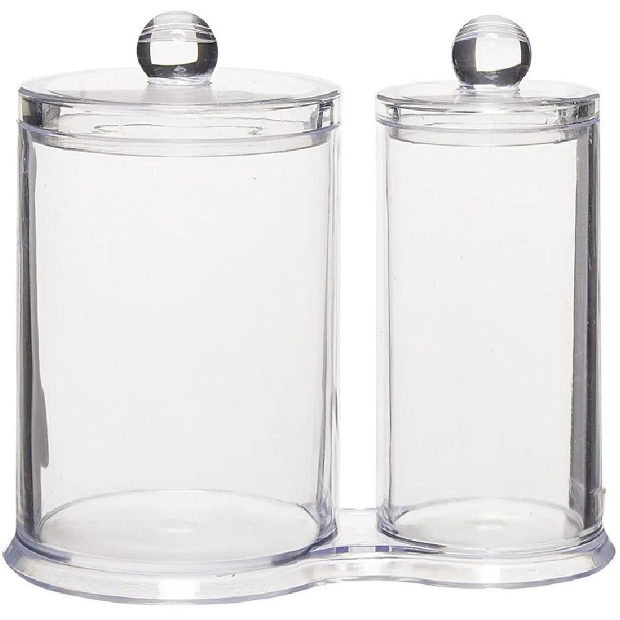 Range disques et coton tige en plastique transparent