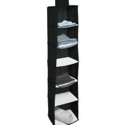 Range vêtements dressing 6 compartiments noir