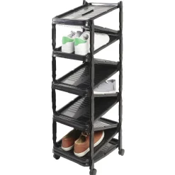 Range-chaussures téléscopique plastique noir