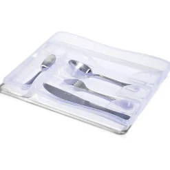 Range-couverts en plastique transparent - L.33xl.25,5xH.4cm