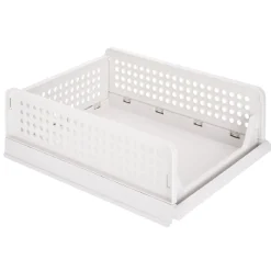 Rangement dressing superposable coulissant blanc petit modèle