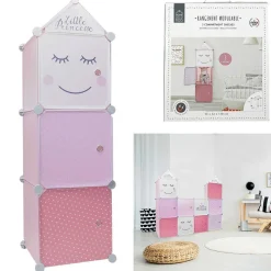 Rangement modulable 3 cubes fille Little Princesse 34x32xH110cm