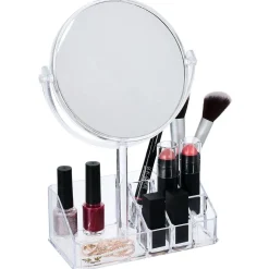 Rangement pour cosmétique avec miroir 9 compartiments 20x15xH5cm