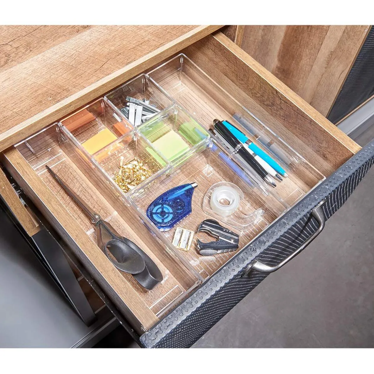 Rangement pour tiroir 7 compartiments transparents