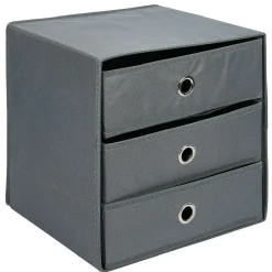 Rangement textile Box Cube 3 tiroirs 31x29x31cm