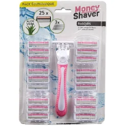 Rasoir et ses 25 têtes de rechange