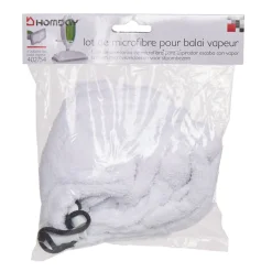 Recharge microfibre blanc pour balai vapeur x2