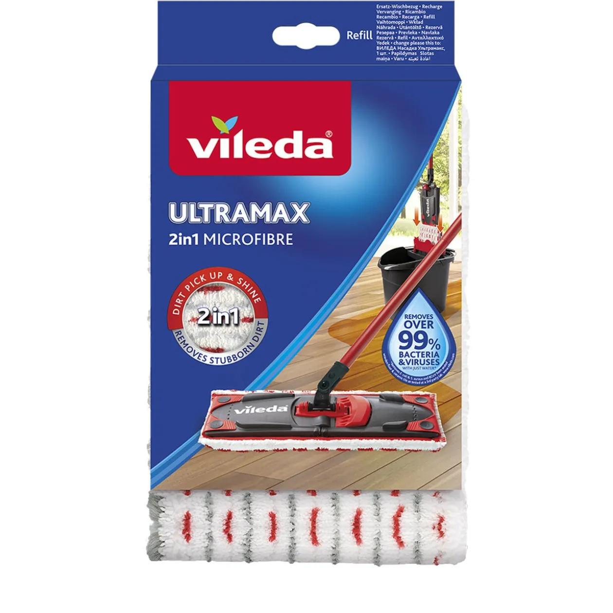 Recharge microfibre Vileda pour balai Ultramax