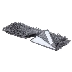 Recharge pour balai plat duo microfibre chenille gris