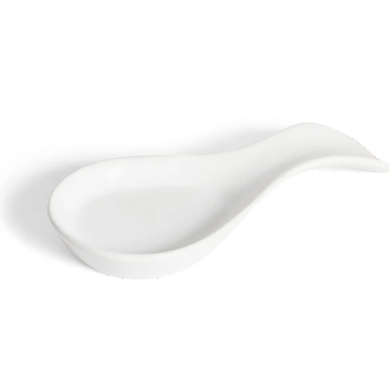 Repose cuillère en dolomite blanc 21,6x10x2,9cm