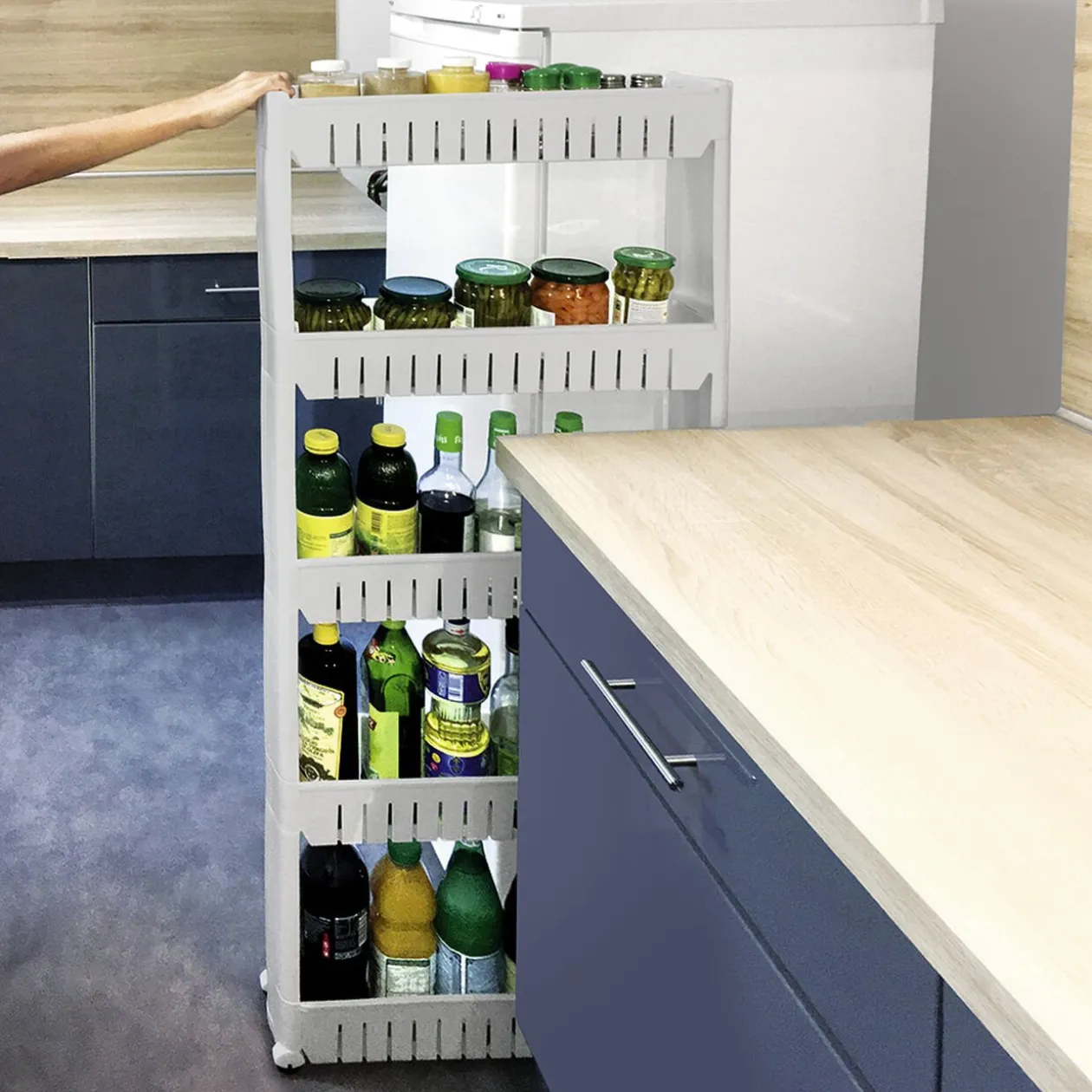 Resserre 2en1 avec fonction table blanc