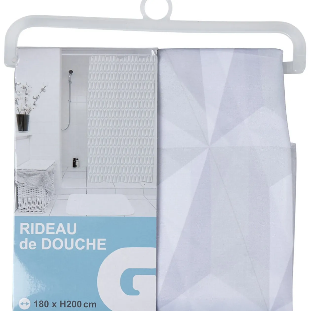 Rideau de douche blanc effet froissé
