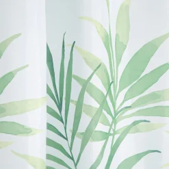 Rideau de douche Jungle blanc motif feuillage vert