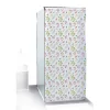 Rideau de douche motif feuillage et floral blanc vert rouge 180x200cm