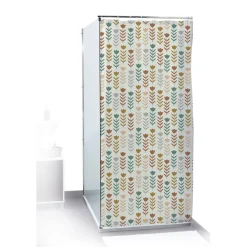 Rideau de douche motif fleur multicolore 180x200cm 100% polyester
