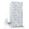 Rideau de douche motif mosaïque style terrazzo blanc et bleu 180x200cm
