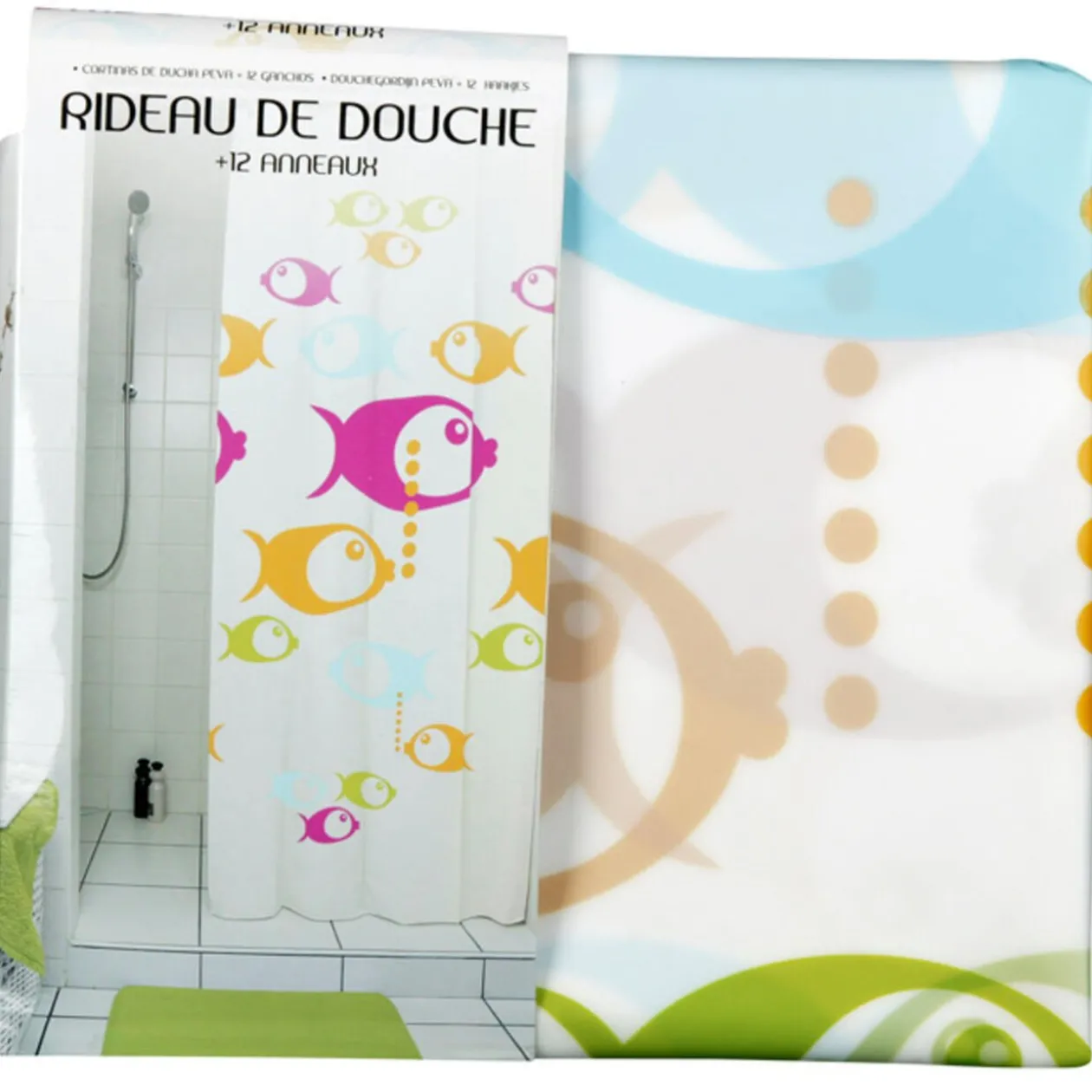 Rideau de douche poissons