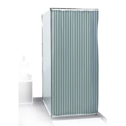 Rideau de douche rayé blanc et bleu 180x200cm 100% polyester