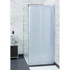 Rideau de douche semi-transparent blanc