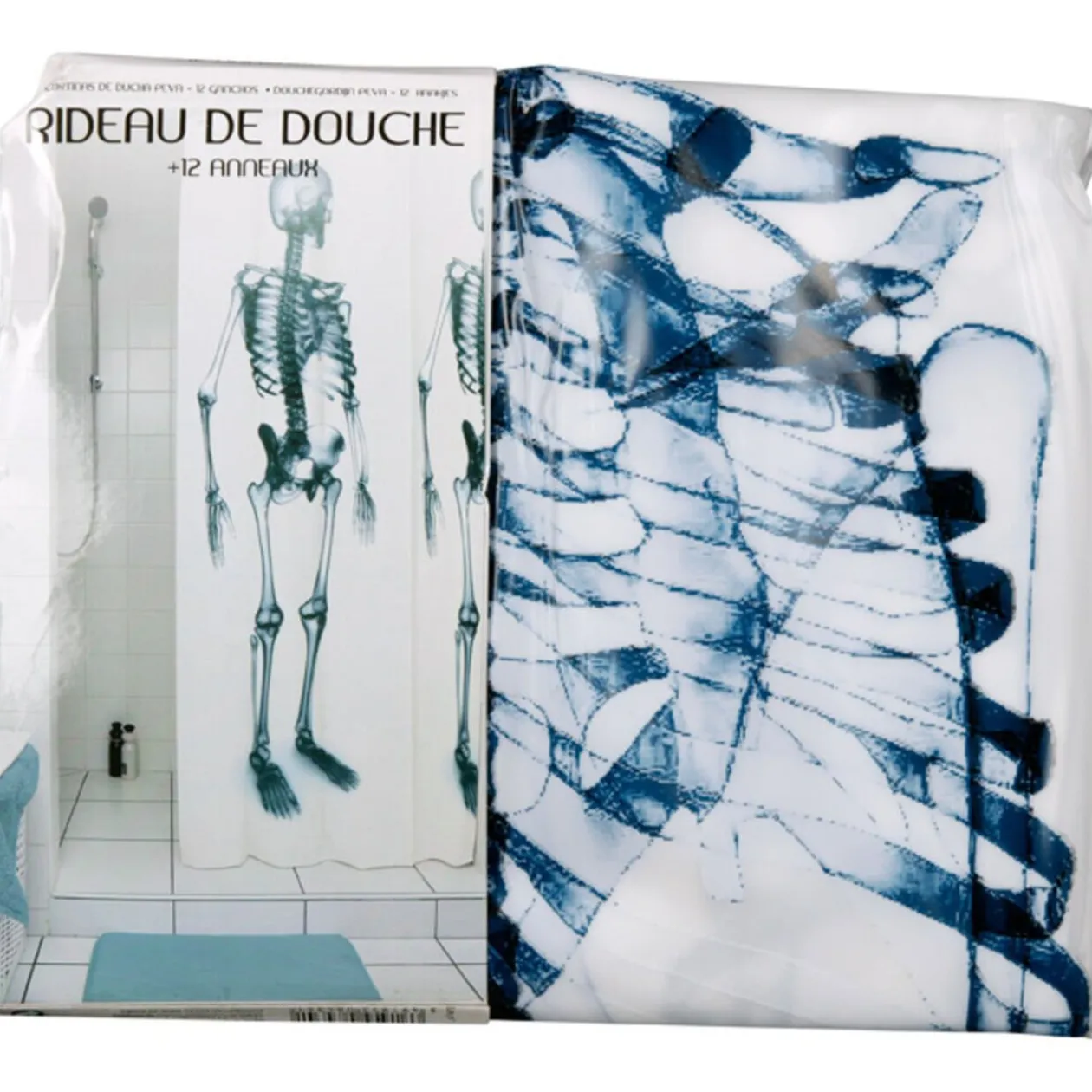 Rideau de douche squelette