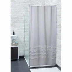 Rideau de douche transparent blanc