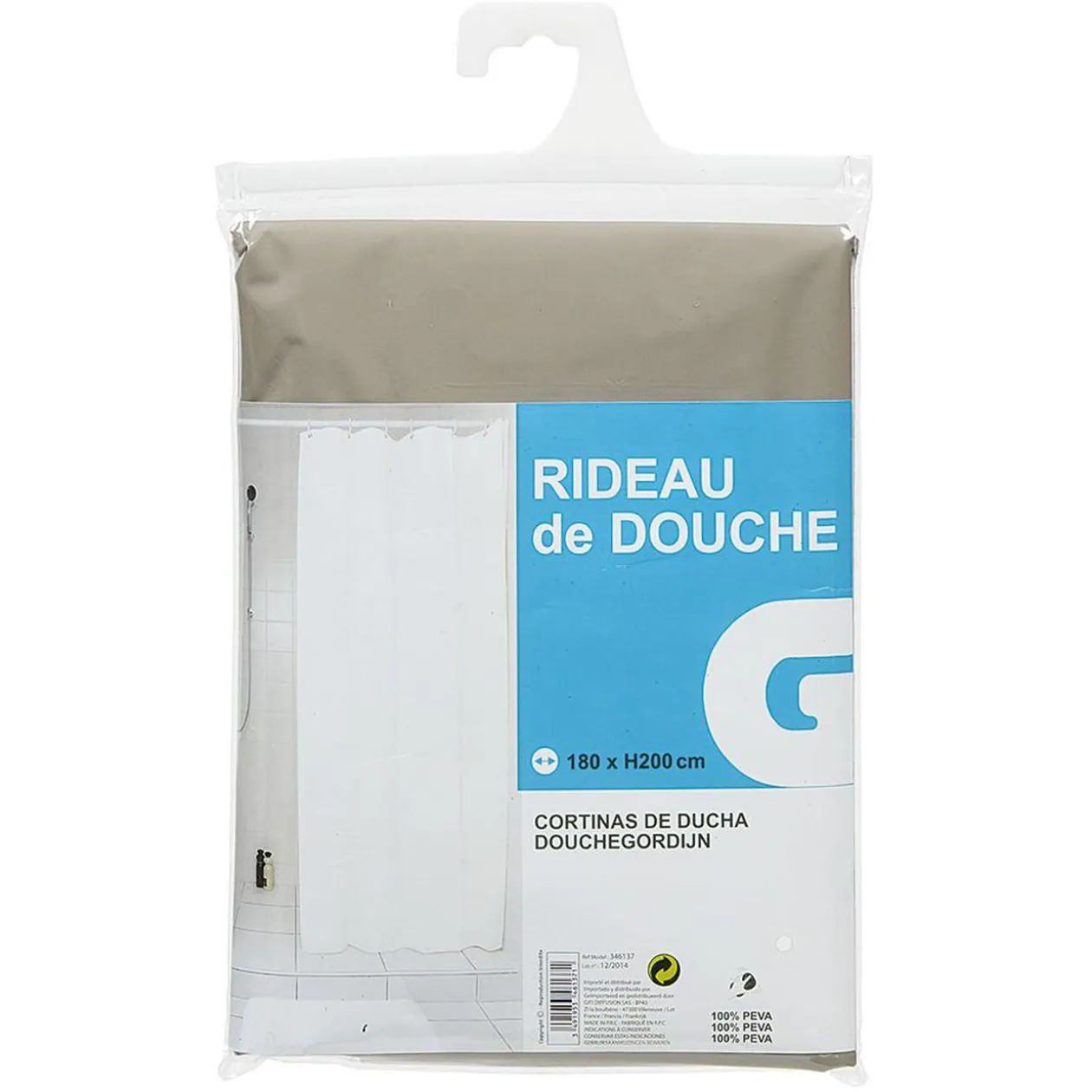 Rideau de douche uni taupe