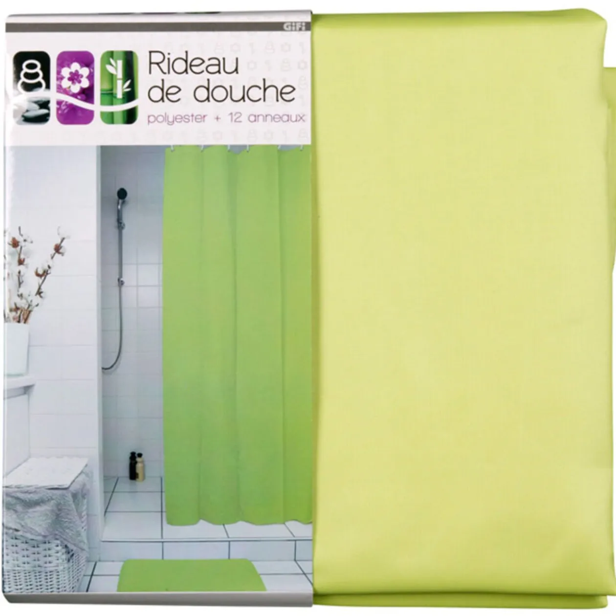 Rideau de douche vert anis