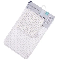 Rideau de douche 180xH200cm avec tapis de bain 75x45cm blanc
