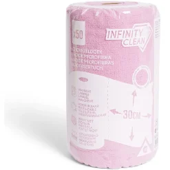 Rouleau de 50 chiffons en microfibre rose