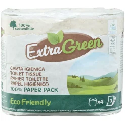 Rouleau de papier toilette recyclé Extragreen 3 plis x4