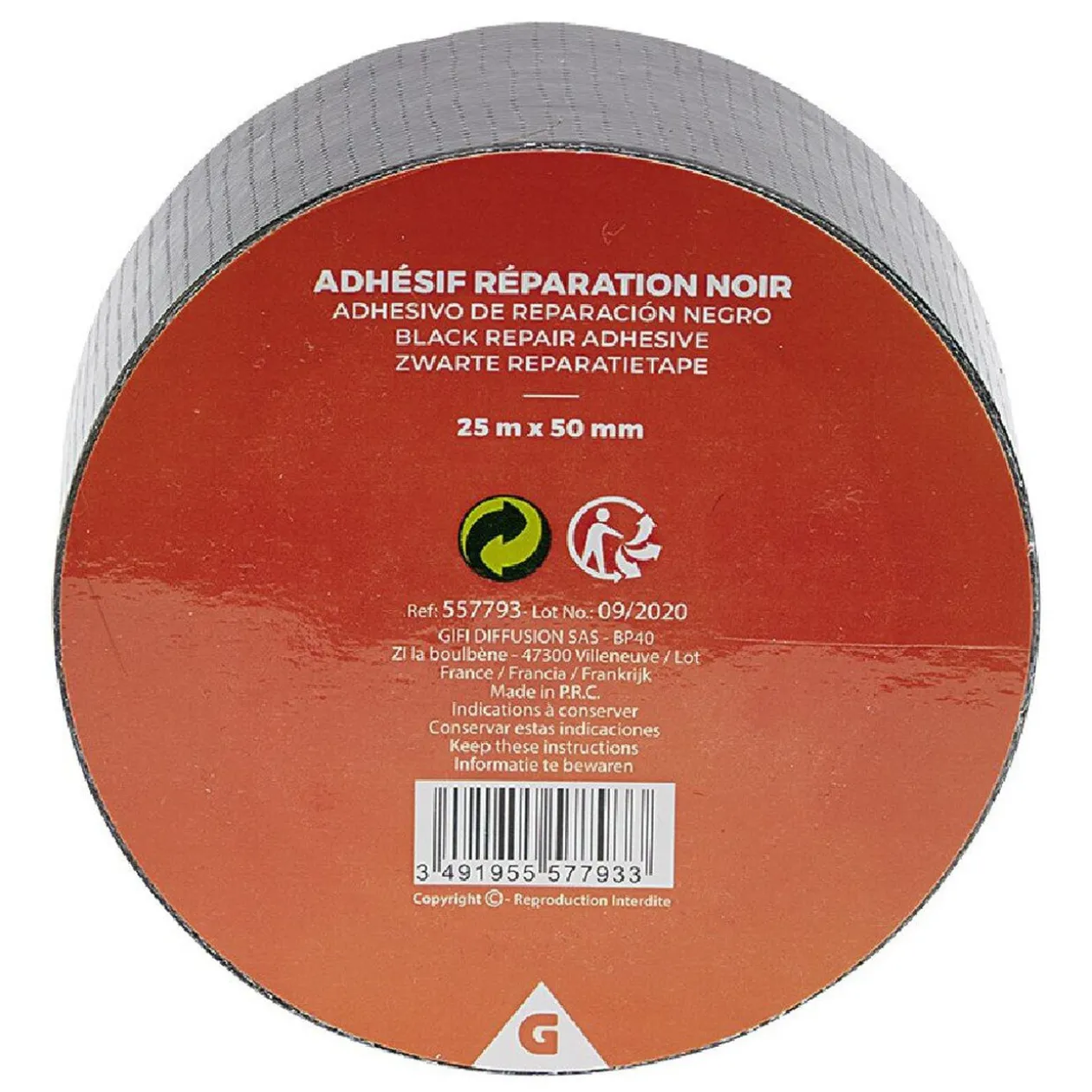 Ruban adhésif de réparation noir