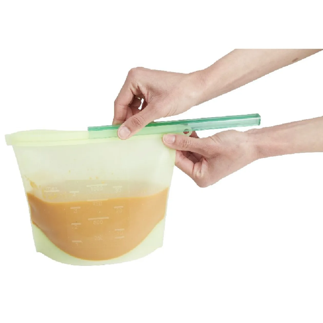 Sac de conservation alimentaire silicone réutilisable 1L x2