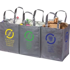 Sac de tri Plastique Verre Papier x3