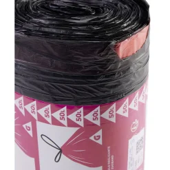 Sac poubelle noir lien coulissant 50 L x80