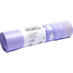Sac poubelle parfum lavande 50 L violet x 15
