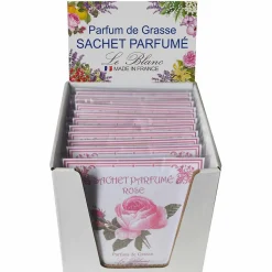 Sachet parfumé senteur rose parfum de grasse Le Blanc