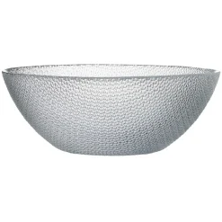 Saladier en verre design relief transparent x2