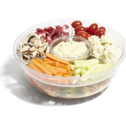 Saladier fraîcheur multicompartiments transparent et vert