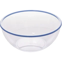 Saladier plastique transparent bordure coloré Ø28xH12,2cm