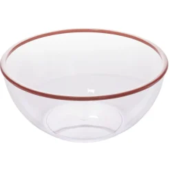 Saladier plastique transparent bordure coloré Ø28xH12,2cm