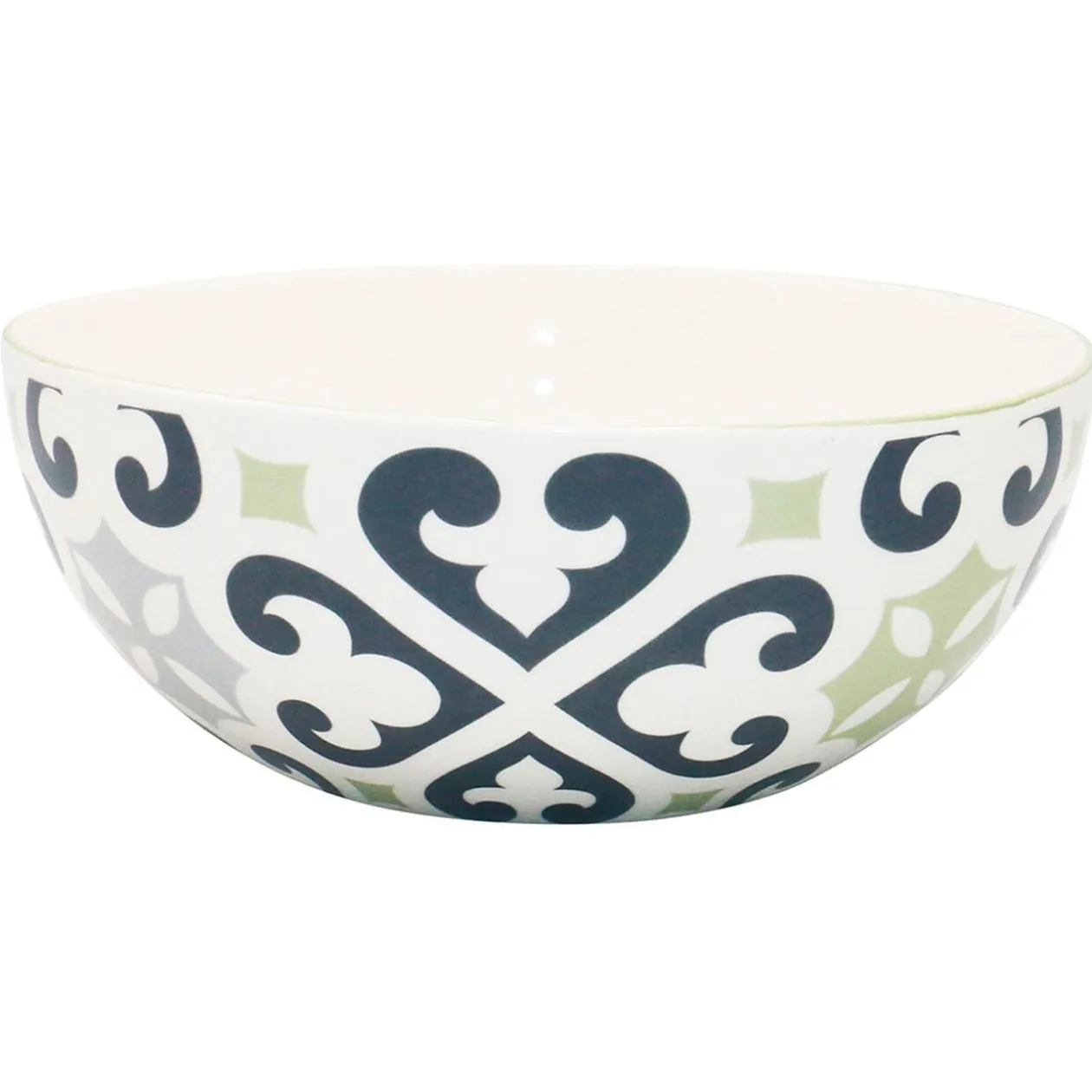 Saladier rond motif carreau de ciment gris et blanc