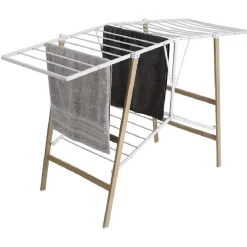 Séchoir à linge horizontal étendoir effet bois 15m