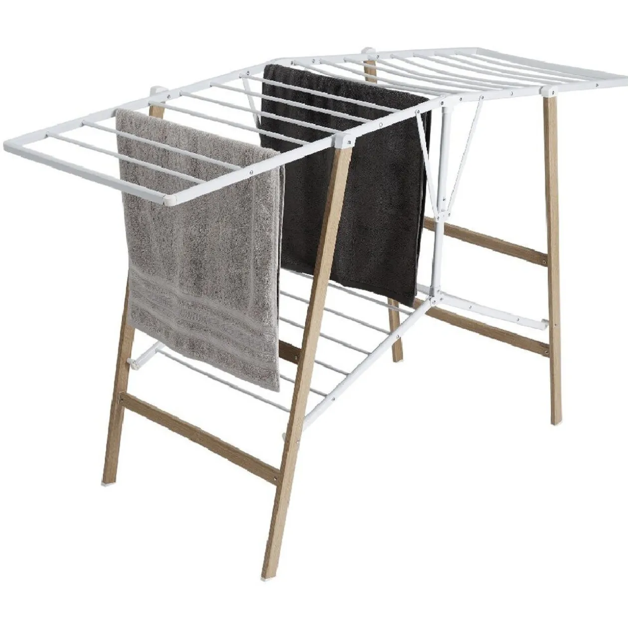 Séchoir à linge horizontal étendoir effet bois 15m