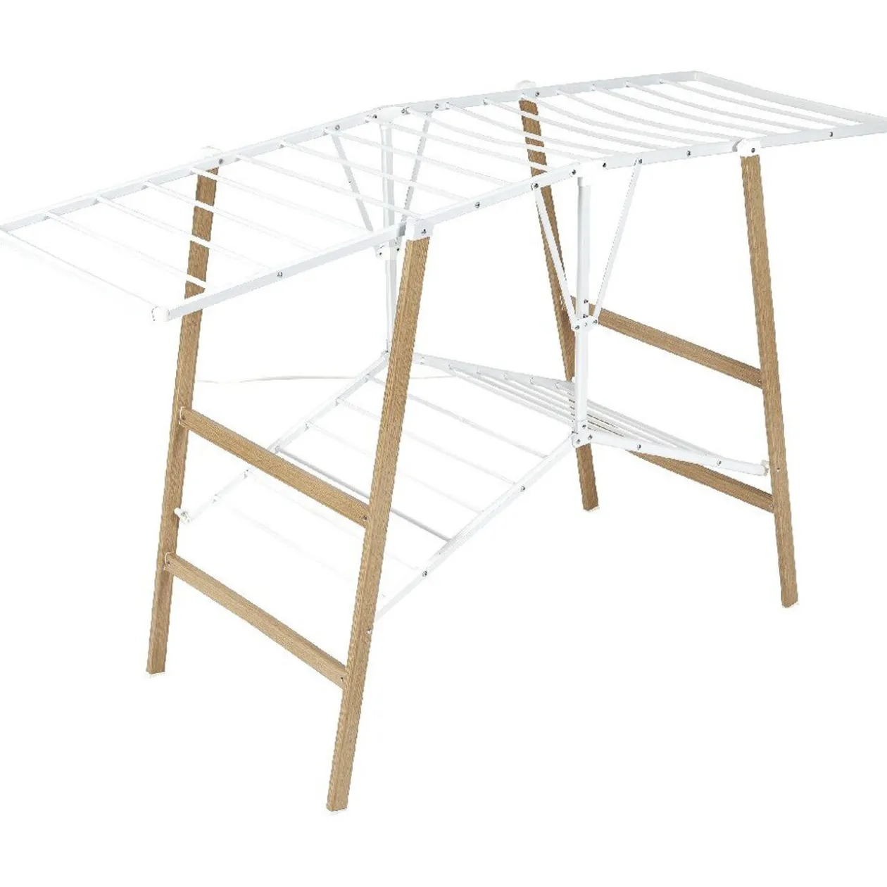 Séchoir à linge horizontal étendoir effet bois 15m