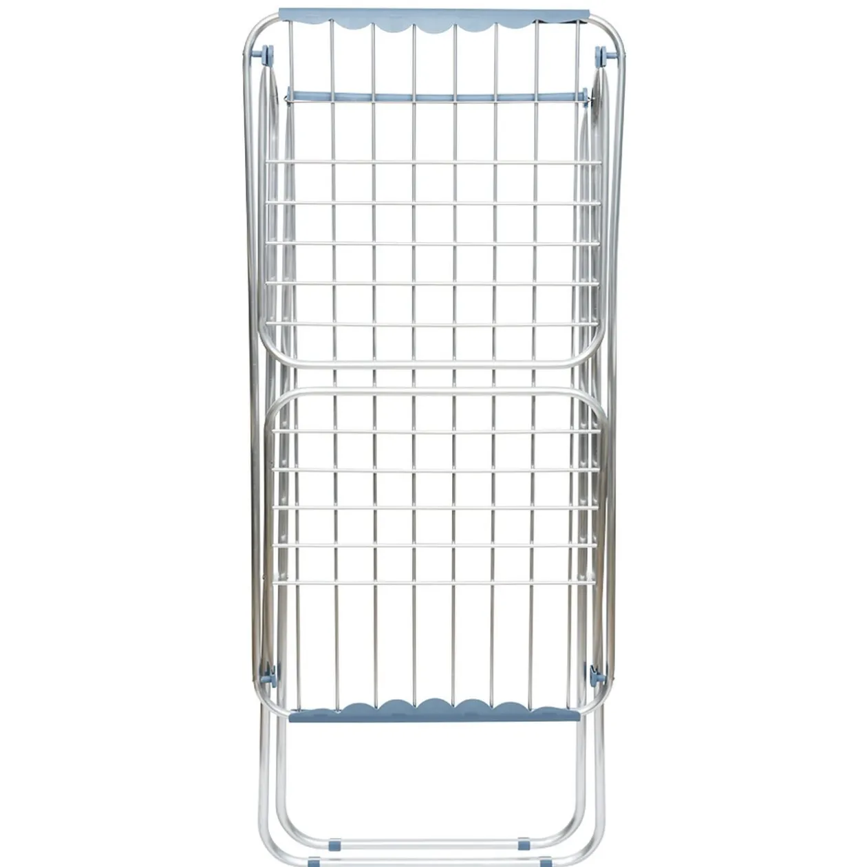 Séchoir à linge horizontal étendoir avec rabats aluminium noir