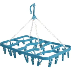 Séchoir à linge étndoir 24 pinces bleu