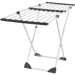 Séchoir extensible 18m d'étendage gris blanc