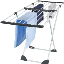 Séchoir extensible 18m d'étendage gris blanc